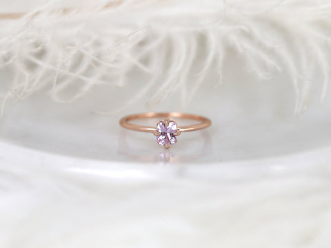 0.63ct Ready to Ship Rita 14kt Gold Blush Sapphire Solitaire Ring,Radiant Cut Engagement Ring,Pink Sapphire Ring,Push Present,Gift For Her