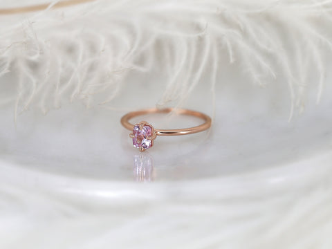 0.63ct Ready to Ship Rita 14kt Gold Blush Sapphire Solitaire Ring,Radiant Cut Engagement Ring,Pink Sapphire Ring,Push Present,Gift For Her