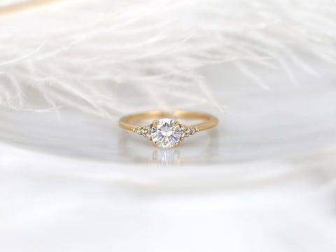 0.75ct Malia 6mm 14kt Moissanite Diamond Art Deco Round Cluster Ring,Anniversary Ring,Round Cut Ring,Round Engagemeng Ring,Wedding Ring