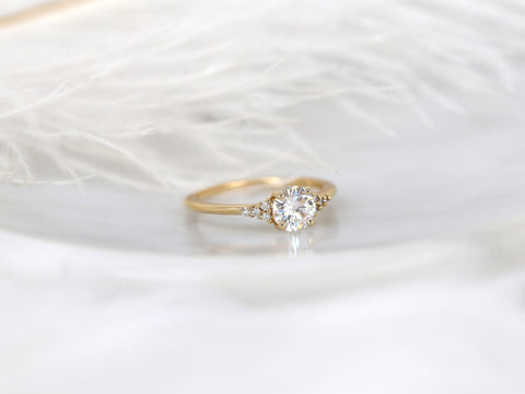 0.75ct Malia 6mm 14kt Moissanite Diamond Art Deco Round Cluster Ring,Anniversary Ring,Round Cut Ring,Round Engagemeng Ring,Wedding Ring