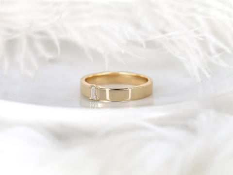 Holden 14kt Gold Baguette Diamond Wedding Ring,Modern Diamond Ring,Men's Wedding Ring,Wide Gold Ring,Diamond Wedding Ring,Gift For Him