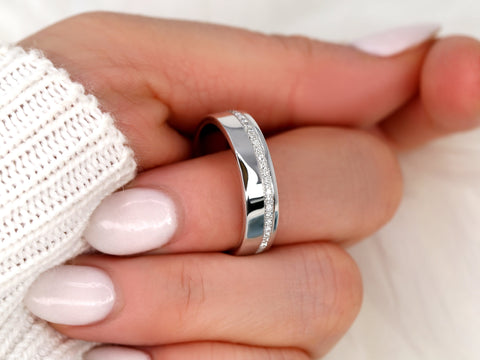 Axel 14kt Asymmetrical Pave Diamond Wedding Ring,Modern Diamond Ring,Men's Wedding Ring,Wide Gold Ring,Diamond Wedding Ring,Gift For Him