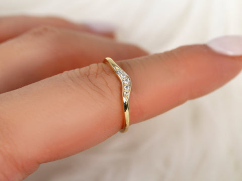 Artemis 14kt Gold Pave Curved Ring,Diamond Stacking Ring,Nesting Ring,Unique Wedding Ring,Gift For Her,Anniversary Ring,Crescent Moon Ring