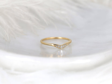 Artemis 14kt Gold Pave Curved Ring,Diamond Stacking Ring,Nesting Ring,Unique Wedding Ring,Gift For Her,Anniversary Ring,Crescent Moon Ring