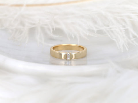 Holden 14kt Gold Baguette Diamond Wedding Ring,Modern Diamond Ring,Men's Wedding Ring,Wide Gold Ring,Diamond Wedding Ring,Gift For Him