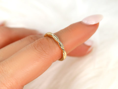 Petite Tilly 14kt Twisted Diamond HALFWAY Eternity Ring,Diamond Twist Ring,Crossover Ring,Unique Wedding Ring,Anniversary Ring,Vine Ring