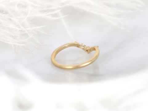 Rhae 14kt Gold Diamond Nesting Ring,Diamond Stacking Ring,Nature Curved Ring,Unique Wedding Ring,Gift For Her,Anniversary Ring,Unique Ring