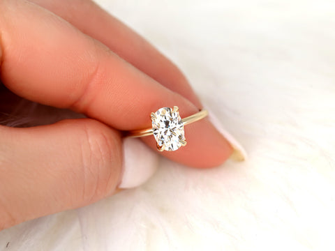 2.50ct Phoebe 10x7mm 14kt Moissanite Unique Dainty Oval Solitaire Ring,Unique Oval Engagement Ring,Minimalist Oval Ring,Anniversary Gift
