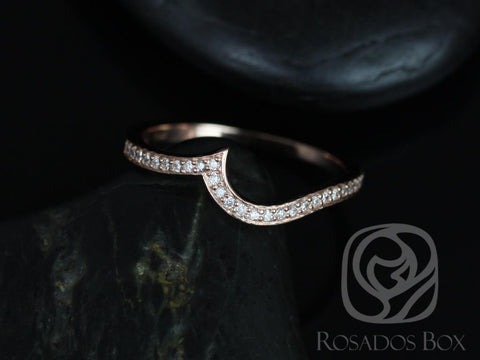 14kt Rose Gold Matching Band to Odala 5.5mm Curved Diamond HALFWAY Eternity Band Ring