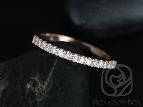 Ready to Ship 14kt Rose Gold Matching Band to Barra/Samina 9mm or 10mm Pave Diamond HALFWAY Eternity Ring