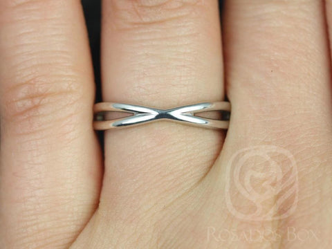 Ready to Ship PLAIN Skinny Lima 14kt White Gold Infinity Ring,Gold Wedding Band,Layering Jewelry,Unique Stacking Ring,Solid Gold Ring
