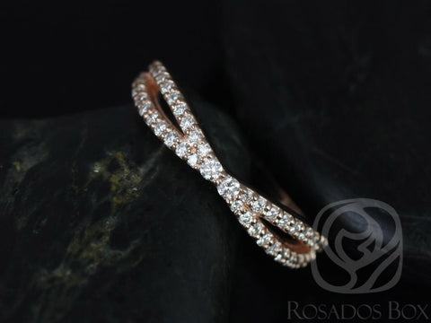 Ready to Ship Skinny Lima 14kt YELLOW Dainty Infinity Criss Cross Diamond Ring,Diamond Crossover Ring,Unique Ring,