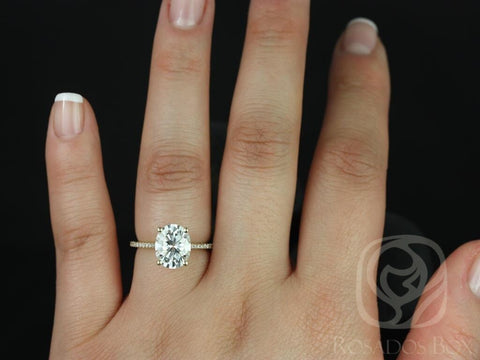 3cts Ready to Ship Blake 10x8mm 14kt Gold Forever Moissanite Diamond Oval Solitaire Ring