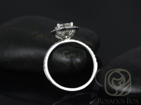 1ct Callie 6.5mm 14kt Gold Moissanite Diamond Pave Round Halo Ring