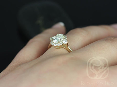 1.50cts Britney 8x6mm 14kt Gold Forever One Moissanite Diamonds Minimalist 3 Stone  Unique Oval Halo Engagement Ring