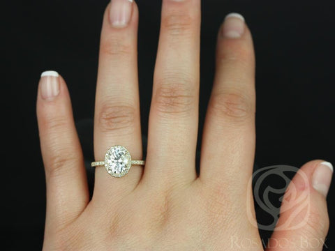 1.50ct Chantelle 8x6mm 14kt Gold Moissanite Diamond Oval Halo Ring