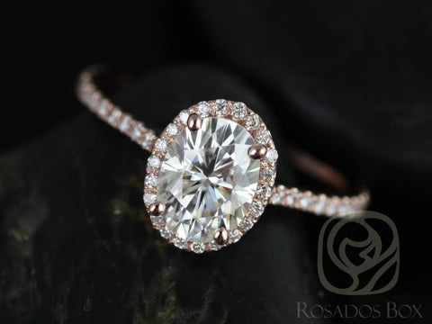 1.50ct Rachel 8x6mm 14kt Gold Moissanite DiamondsOval Halo Engagement Ring