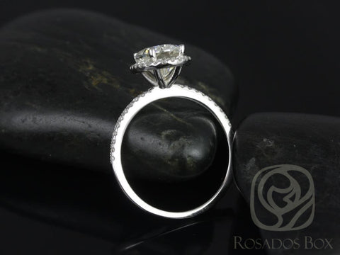 2ct Federella 9x7mm 14kt Moissanite Diamond Dainty Oval Halo Ring