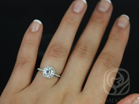 1ct Kimberly 6.5mm 14kt Moissanite Diamond Round Halo Ring