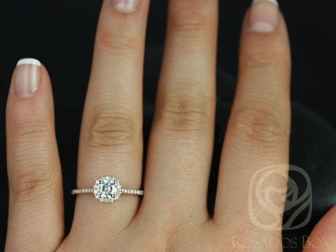 0.50ct Kubian 5mm 14kt Gold Moissanite Diamond Minimalist Round Halo Engagement Ring
