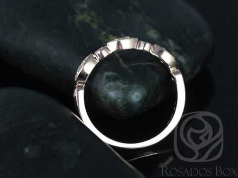 Original Bead & Eye 14kt Rose Gold Vintage Style Diamond HALFWAY Eternity Ring