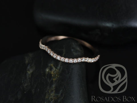 14kt Rose Gold Matching Band to the Thelma 10x8mm Diamond HALFWAY Eternity Ring,Shadow Band,Curved Wedding Ring,Matching Diamond Ring