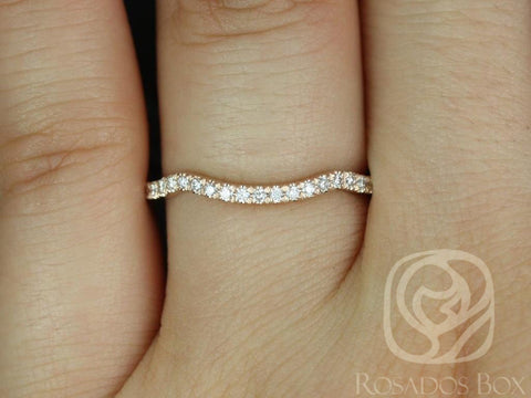 14kt Rose Gold Matching Band to the Thelma 10x8mm Diamond HALFWAY Eternity Ring,Shadow Band,Curved Wedding Ring,Matching Diamond Ring