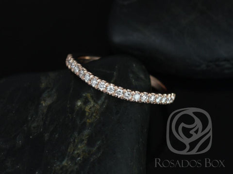 Ready to Ship Thin Curved Diamond Matching Band to Avery 10x8mm HALFWAY Eternity,14kt Solid Rose Gold,Rosados Box